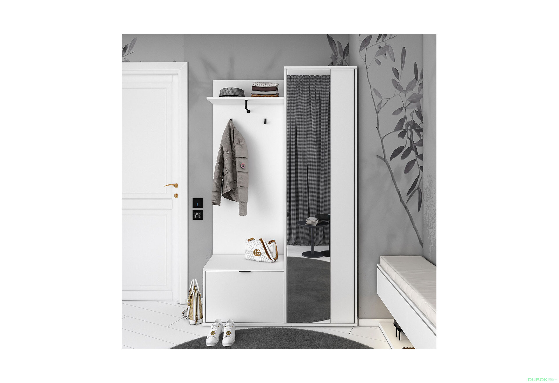 Obrázek 2 - Předsíňová sestava Dora 113.5 cm Bílá Vystavený kus