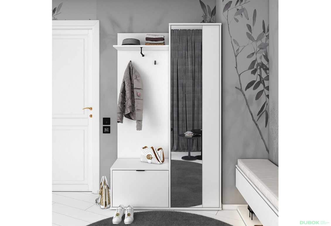 Obrázek 2 - Předsíňová sestava Dora 113.5 cm Bílá Vystavený kus