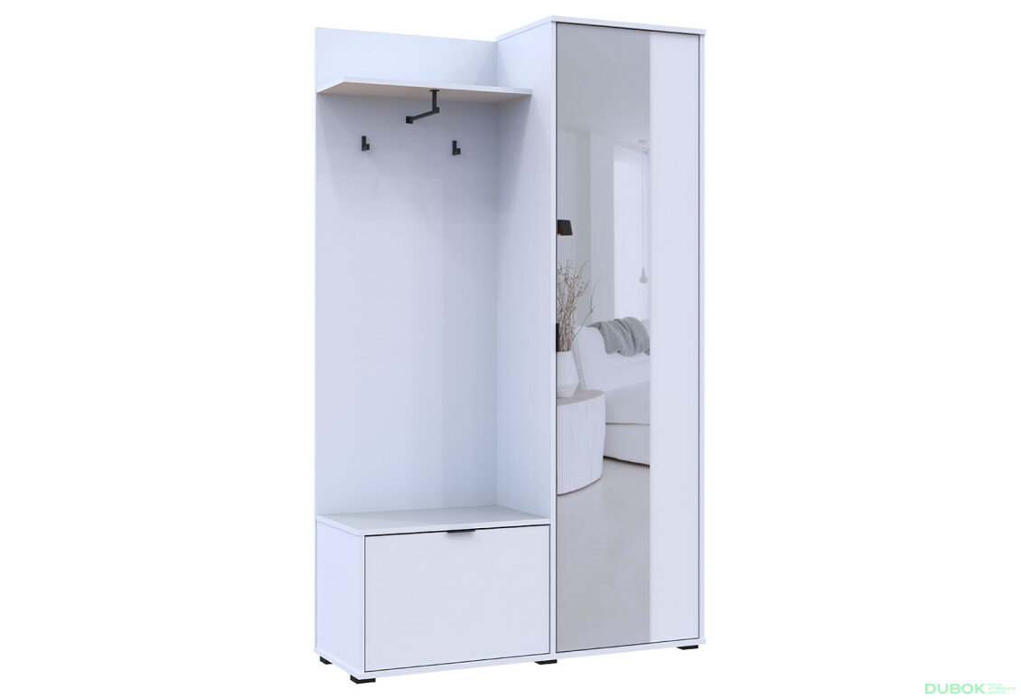Obrázek 8 - Předsíňová sestava Dora 113.5 cm Bílá Vystavený kus