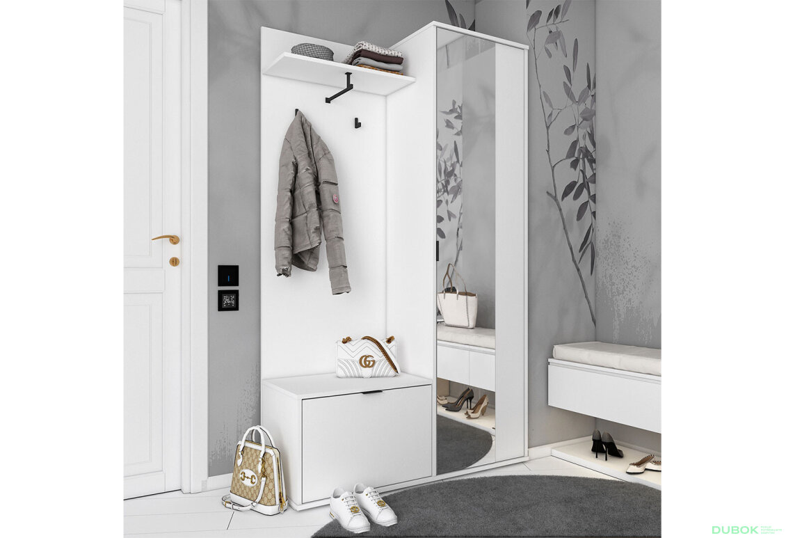 Obrázek 3 - Předsíňová sestava Dora 113.5 cm Bílá Vystavený kus