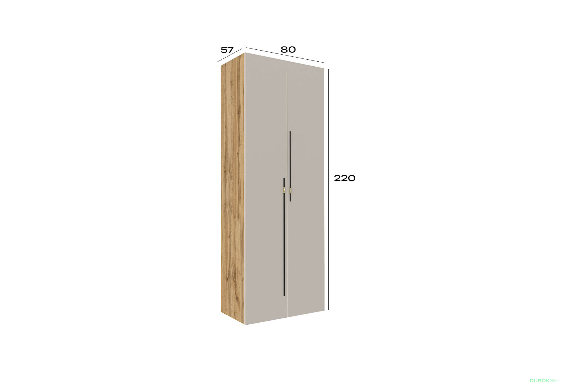 Obrázek 4 - Skříň 2D 80 cm dub appalačský / kašmír Space