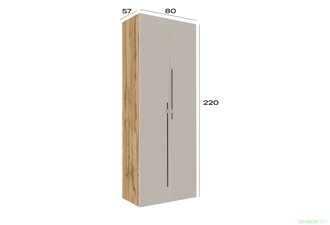 Obrázek 4 - Skříň 2D 80 cm dub appalačský / kašmír Space