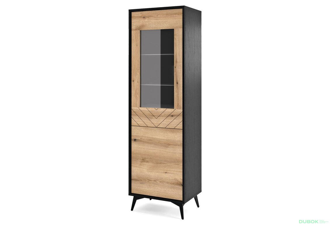 Vitrína W54 evoke dub / černá Diamond