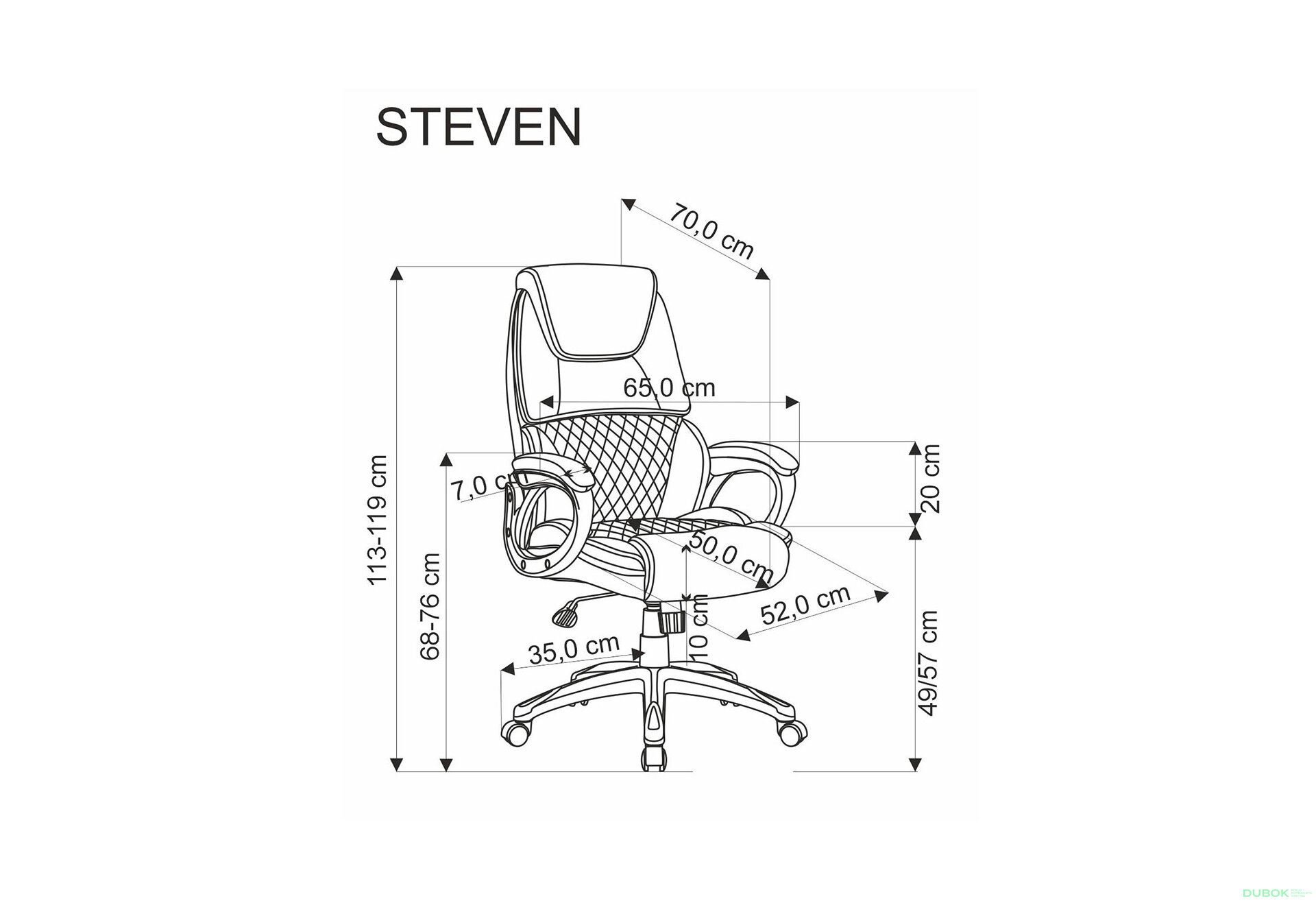 Obrázek 11 - Otočné křeslo Steven černý / popel