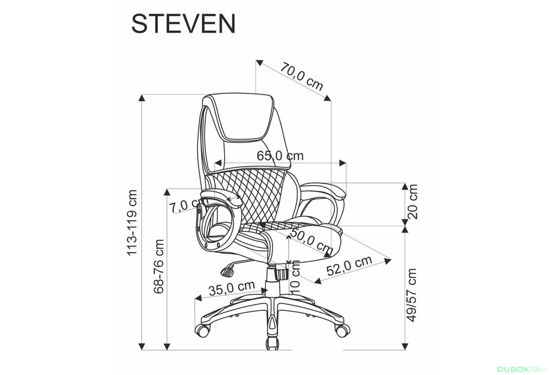 Obrázek 11 - Otočné křeslo Steven černý / popel