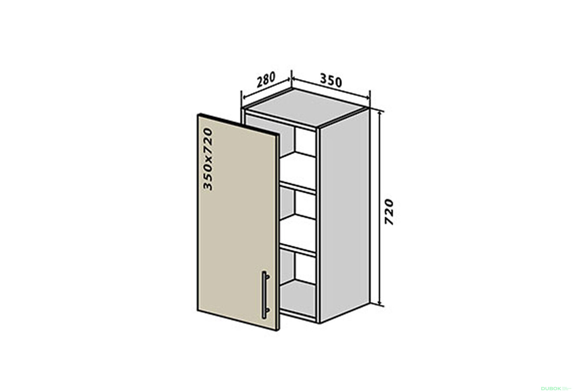 Obrázek 1 - V19 Skříňka 1D 35 RioLine lesk / RióLain Lesklý