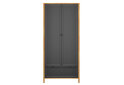 Obrázek 1 - Skříň dvoudveřová se zásuvkou Brent 88x193x55 cm Dub craft zlatý / Černý