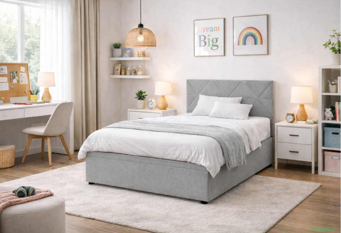 Obrázek 2 - Postel Fro Caro 120x200 s roštem, úložným prostorem Mono 246, šedá