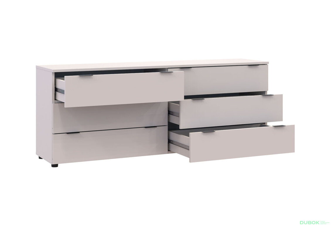 Obrázek 5 - Komoda Ron 9 s 6 zásuvkami 160х38х62 kašmír
