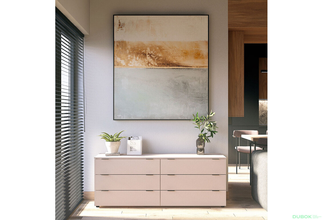 Obrázek 2 - Komoda Ron 9 s 6 zásuvkami 160х38х62 kašmír