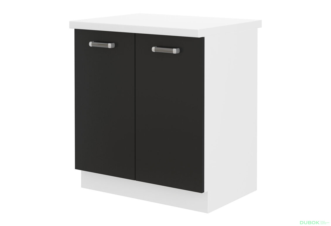 Obrázek 4906 - Kuchyňská sestava 2.4 m Omega bílý / černý, pracovní deska bílá