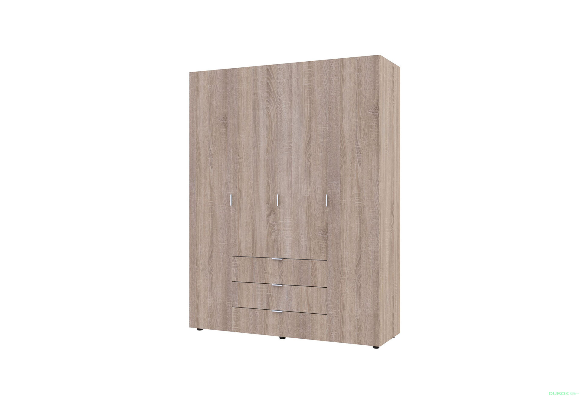 Obrázek 6709 - Skříň 4D s regálem se zásuvkami Gelar 215 cm dub sonoma