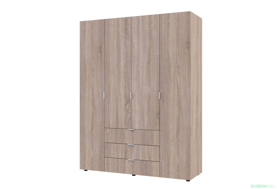 Obrázek 6709 - Skříň 4D s regálem se zásuvkami Gelar 215 cm dub sonoma