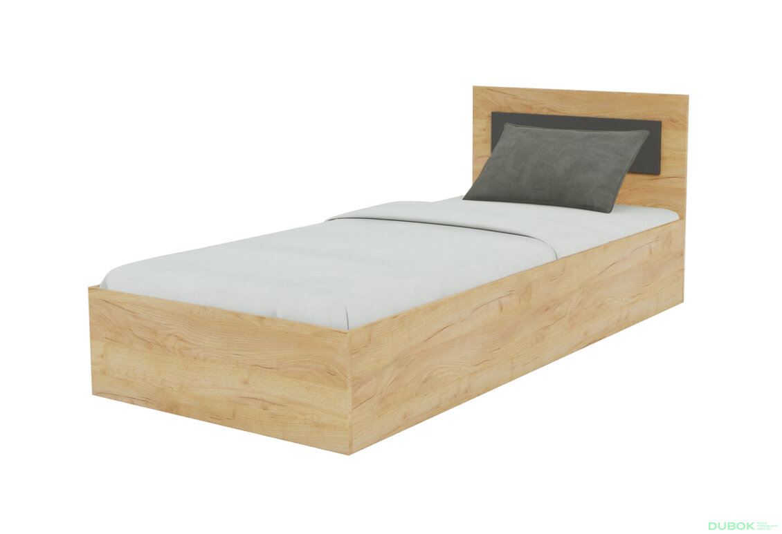 Jednolůžková postel 90x200 dub kraft zlatý / šedý grafit Viva