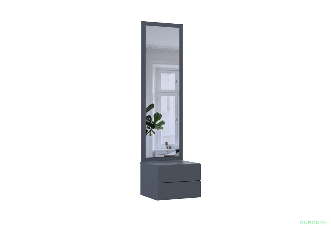 Obrázek 4 - Skříňka se zrcadlem grafit dřevotříska / zrcadlo 45x40x168,6 Sola