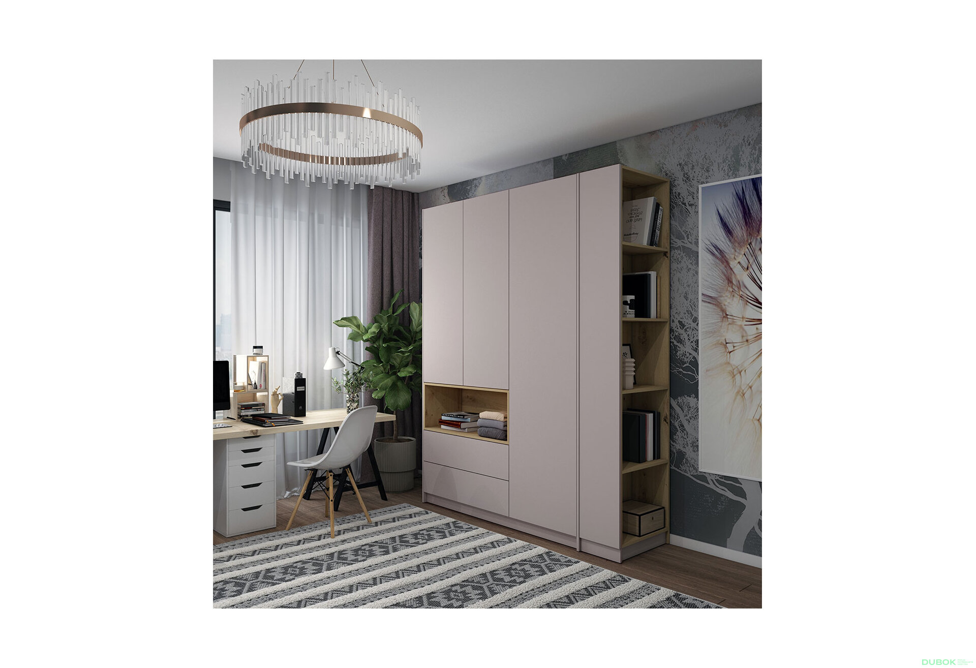 Obrázek 2 - Regál otevřený Dale 52х28х220 kašmír / dub artisan