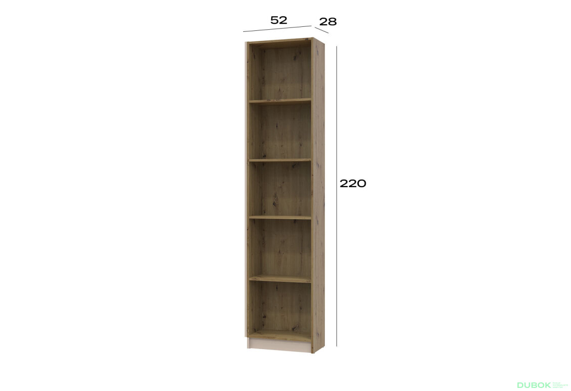Obrázek 6 - Regál otevřený Dale 52х28х220 kašmír / dub artisan