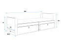 Obrázek 4 - Postel Arek grafit / bílý + zásuvka 80x200 cm s roštem, matrací