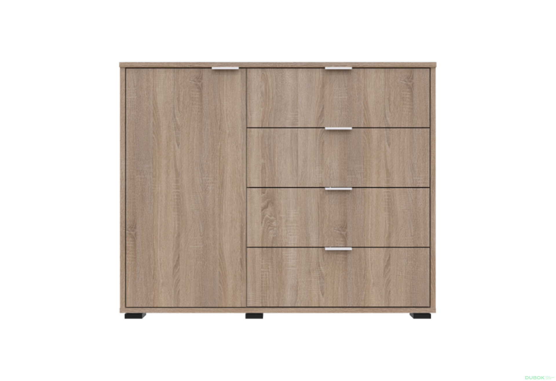 Obrázek 2 - Komoda s dvířky a 4 zásuvkami GC1 100 cm Gelar Dub sonoma