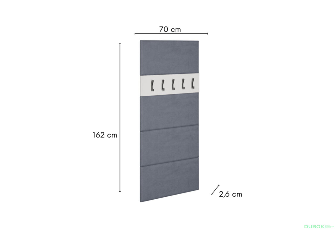 Obrázek 4 - Čalouněný věšák 70 bílý / látka Jasmin90 Tomi