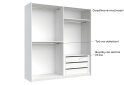 Obrázek 5 - Skříň s posuvnými dveřmi 2,0x2,1m (Dveře Lesklé Bílé), série N Family