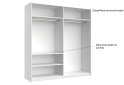 Obrázek 8 - Skříň s posuvnými dveřmi 2.0x2.1m (Dveře Lesklá Bílá/Zrcadlo), série N Family