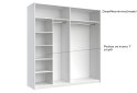 Obrázek 9 - Skříň s posuvnými dveřmi 2.0x2.1m (Dveře Lesklá Bílá/Zrcadlo), série N Family