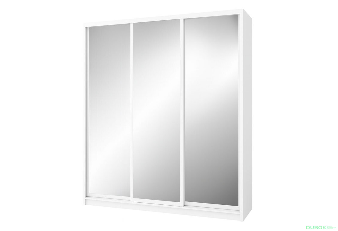 Skříň Rim-Veneziano 3D 2.0 m s zrcadlem, bílá