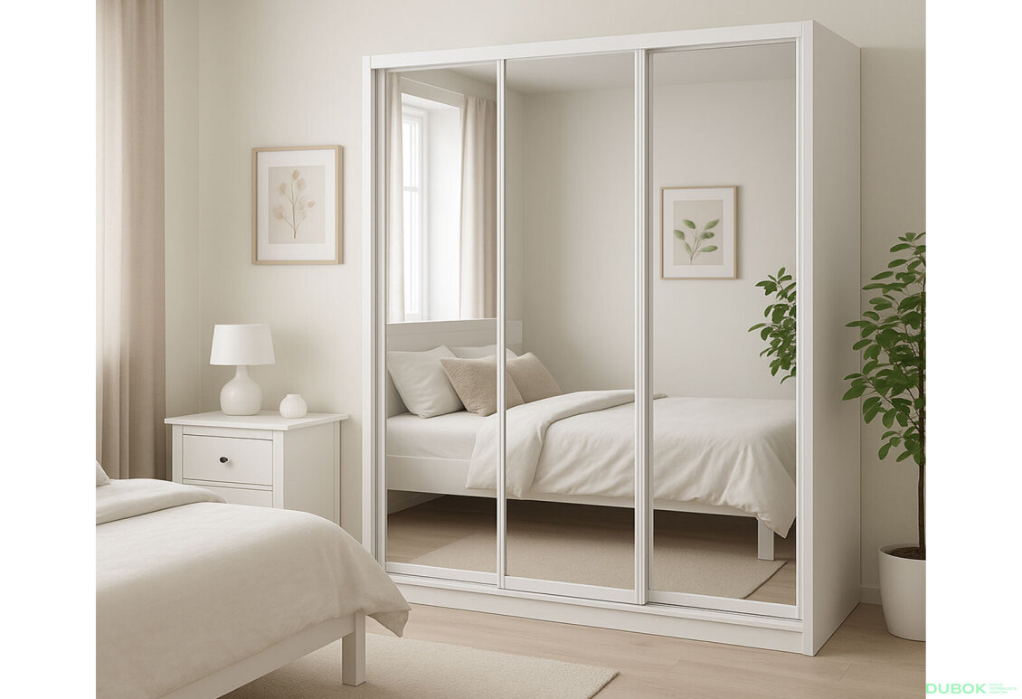 Obrázek 2 - Skříň Rim-Veneziano 3D 2.0 m s zrcadlem, bílá