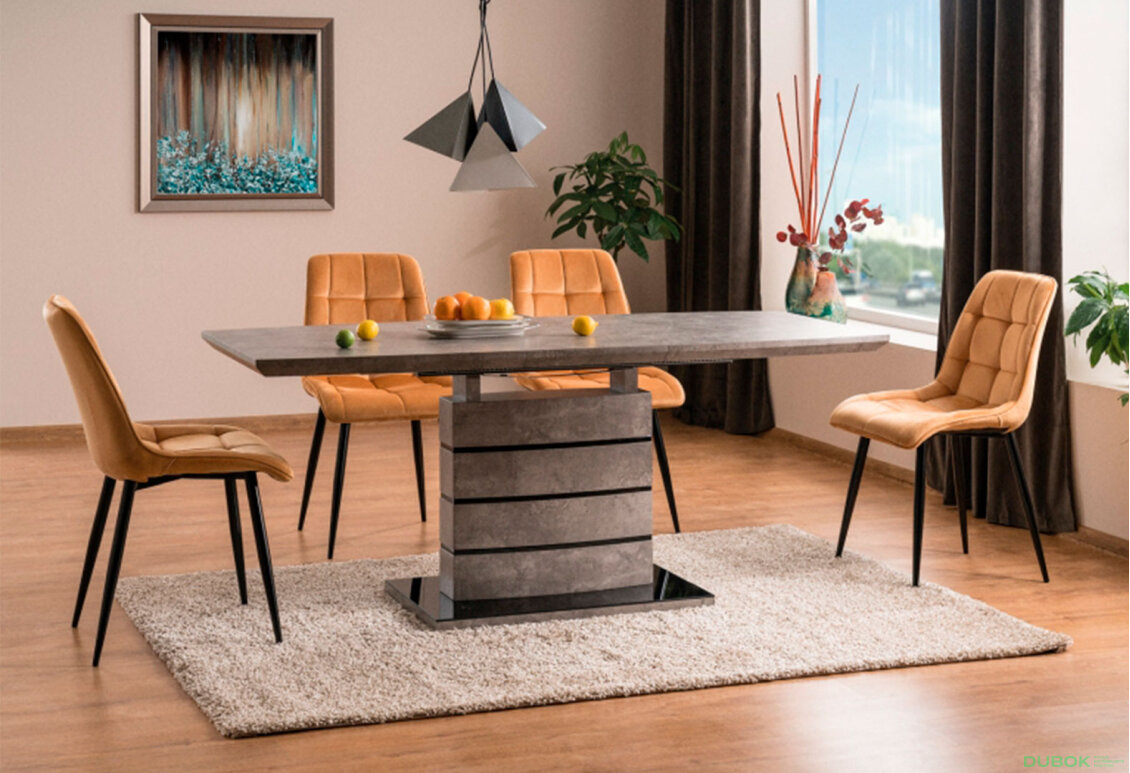 Obrázek 6 - Stůl Leonardo 140(180)x80 betonový efekt