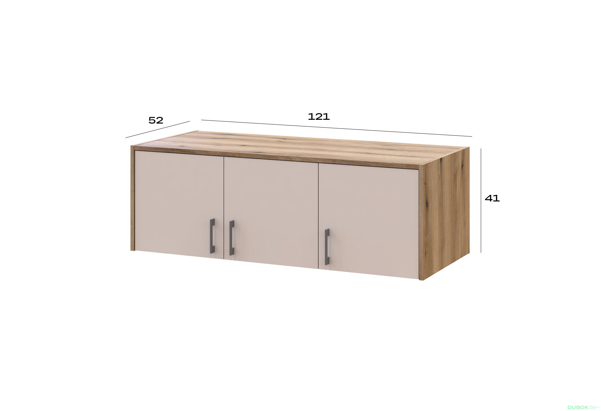 Obrázek 7 - Nástavba Rondi 3 dřevotříska 121x52x41 dub artisan / kašmír