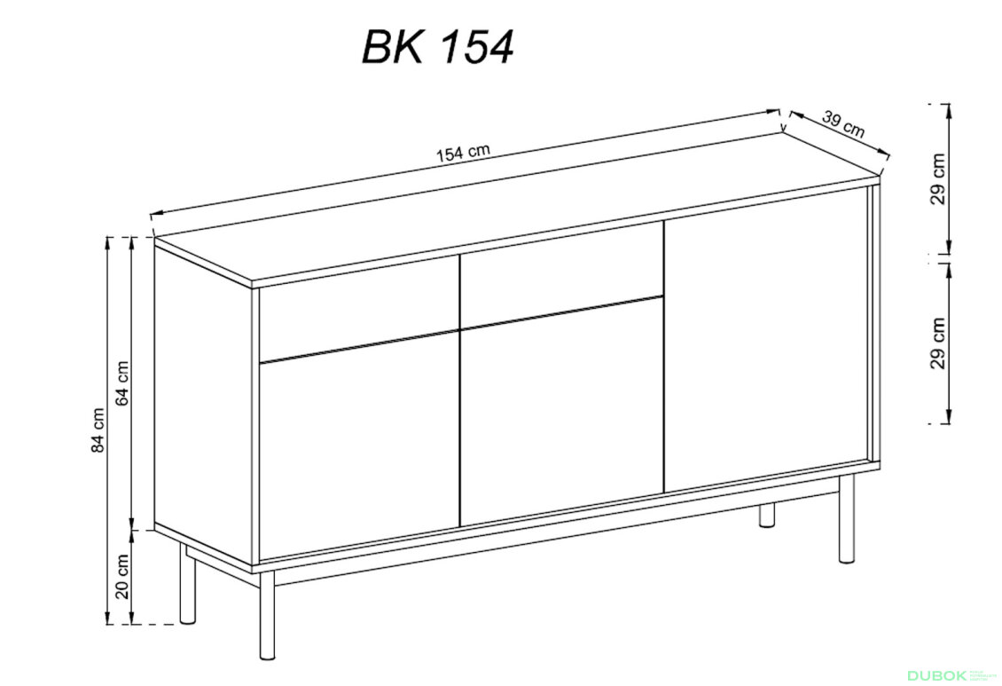 Obrázek 2 - Komoda BK154 jackson hickory / grafit Basic