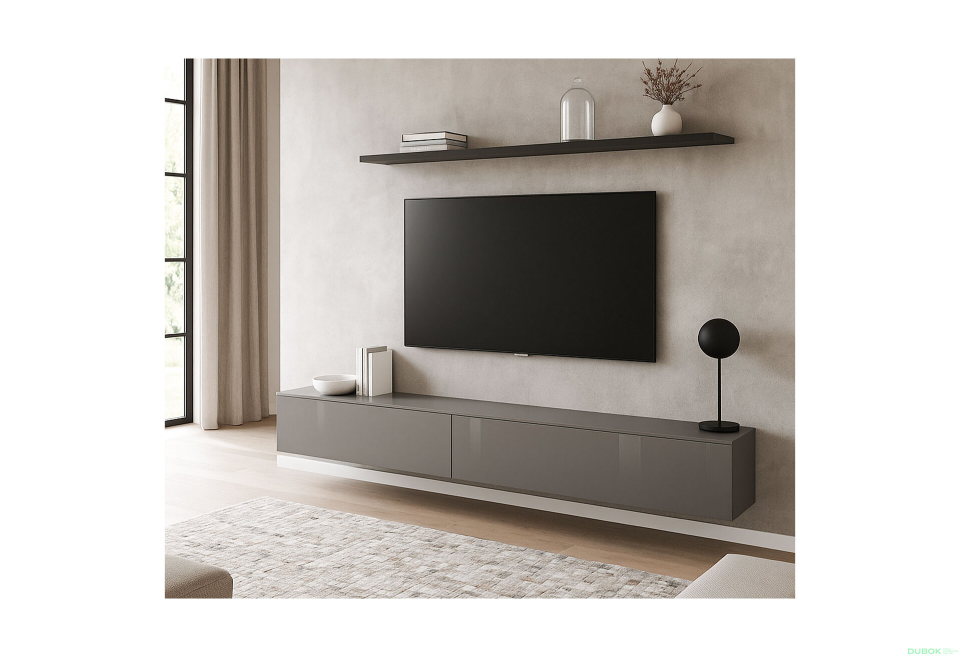 Obrázek 2 - TV stolek 2,4 šedý lávový lesk Legs Box