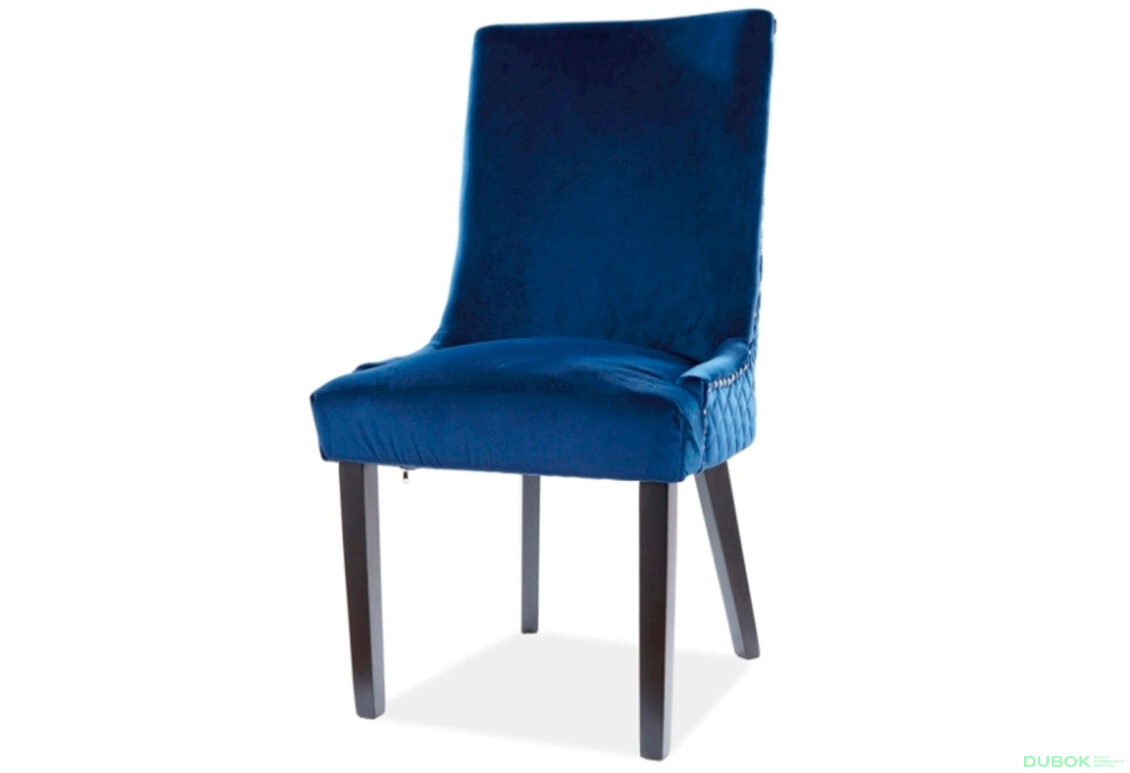 Židle Leon Velvet tmavě modrá Bluvel 86, dřevo, černá
