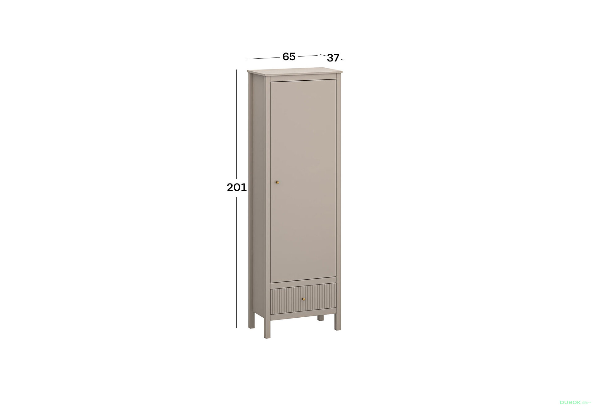 Obrázek 5 - Regál 1d1s (R) taupe Kleo