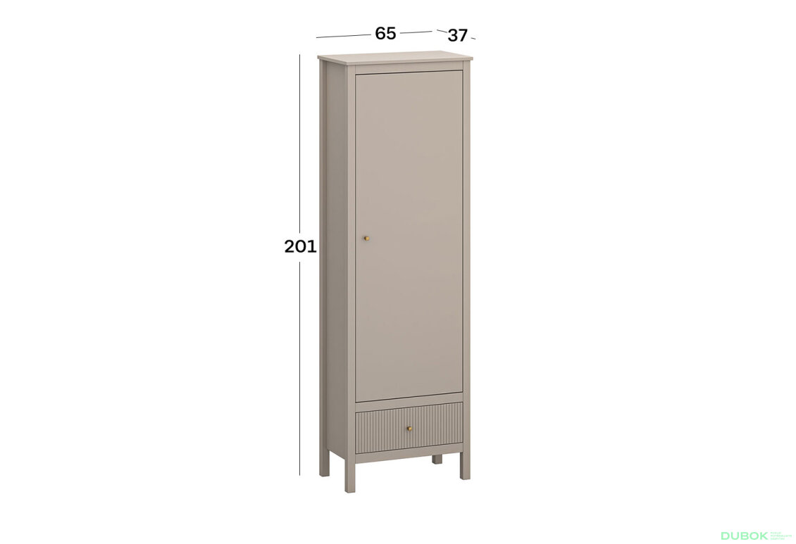 Obrázek 5 - Regál 1d1s (R) taupe Kleo