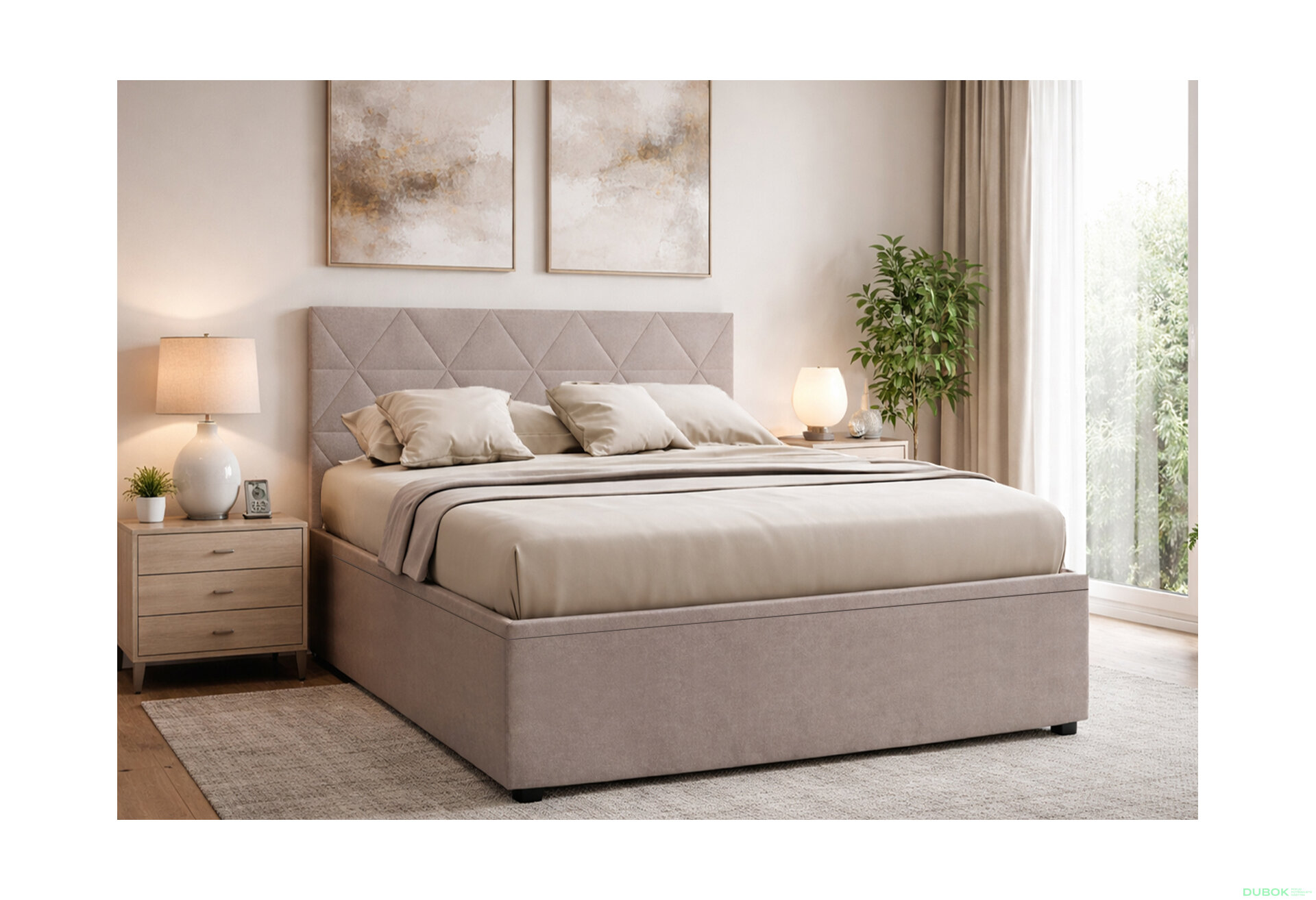 Obrázek 2 - Postel Fro Caro 160x200 s roštem, úložným prostorem Mono 233, béž
