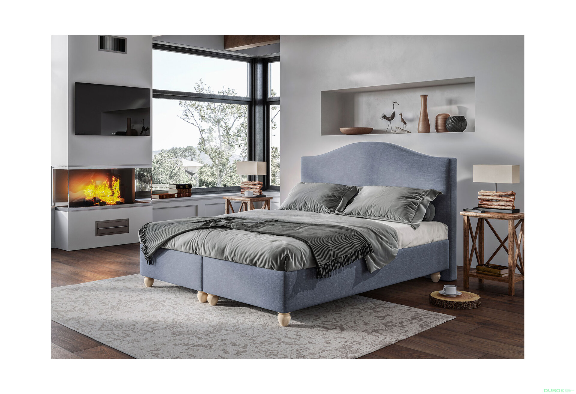 Obrázek 3 - Postel Clara 160x200 Castel 74 Davis D10 Buk s roštem, úložným prostorem