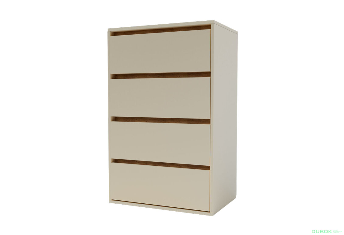 Komoda Idea K 1000/600/4š satén / dub kraft zlatý