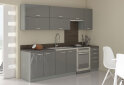 Obrázek 1 - Kuchyňská sestava 2.6 m Grey šedý platinový / šedý lesk