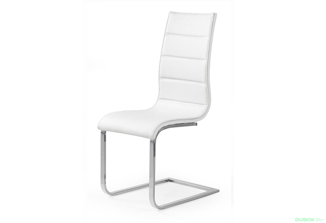 Židle K104 chrom, bílý / bílá ekokůže