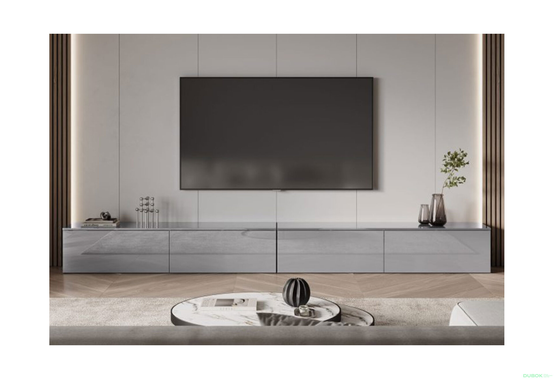Obrázek 2 - TV stolek 2,1 šedý lávový lesk Legs Box