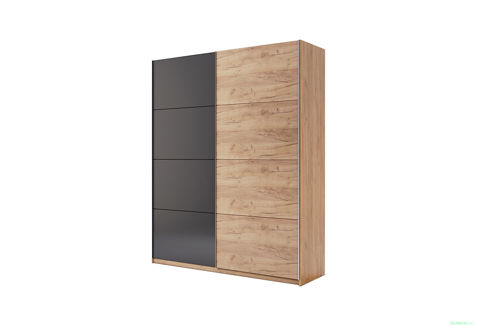 Obrázek 1 - Skříň s posuvnými dveřmi 1.5x2.1m (Dveře Dub Kraft/Mat Láva), série N Luna