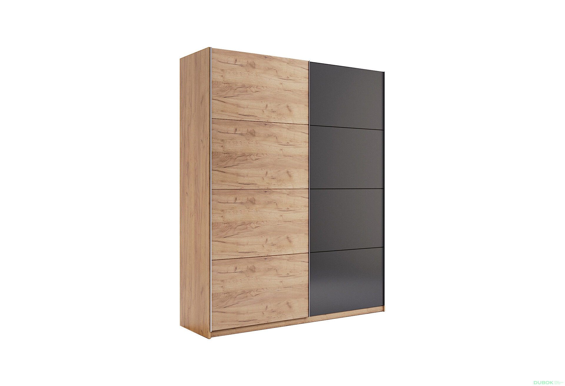 Obrázek 2 - Skříň s posuvnými dveřmi 1.5x2.1m (Dveře Dub Kraft/Mat Láva), série N Luna