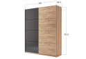 Obrázek 3 - Skříň s posuvnými dveřmi 1.5x2.1m (Dveře Dub Kraft/Mat Láva), série N Luna