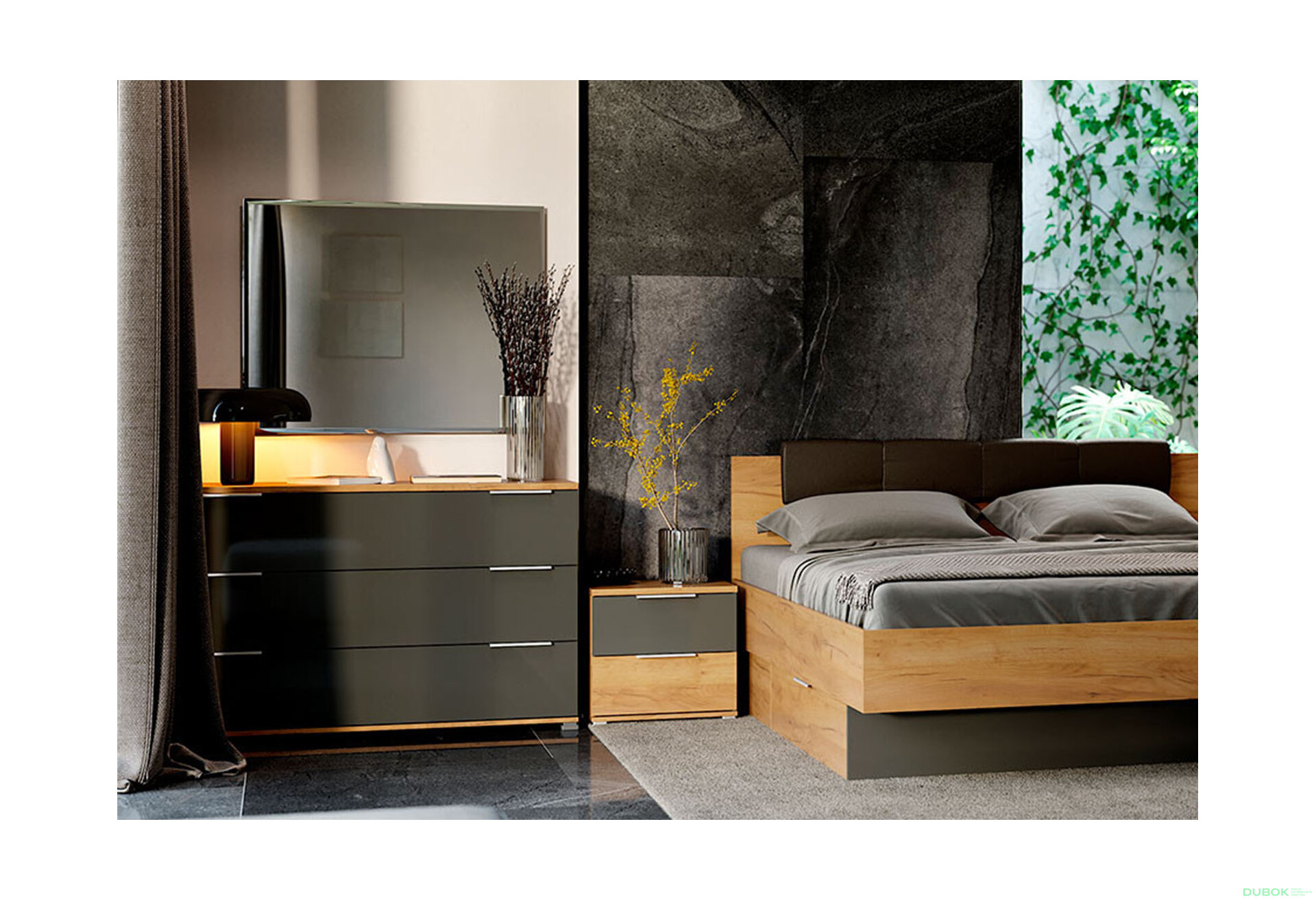 Obrázek 2 - Komoda 3šu Lava / dub kraft Luna