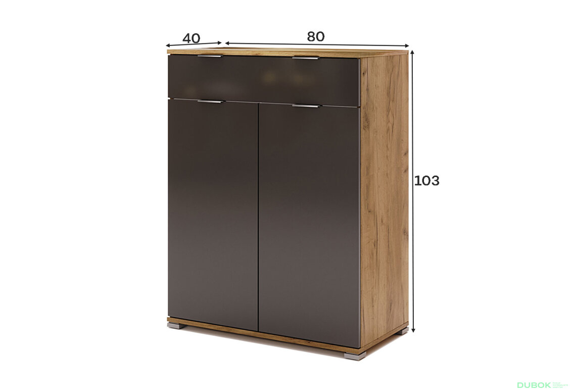 Obrázek 5 - Komoda 2dv 1šu Lava / dub kraft Luna