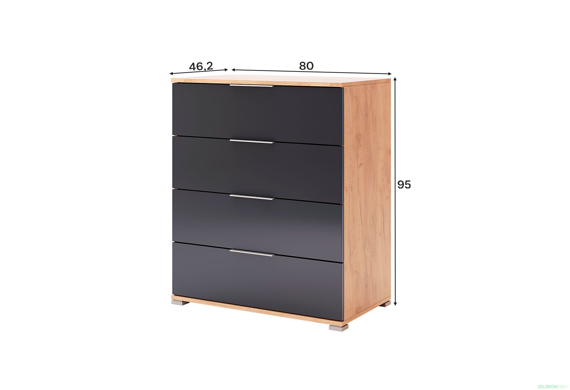 Obrázek 3 - Komoda Junior 4šu Lava / dub kraft Luna