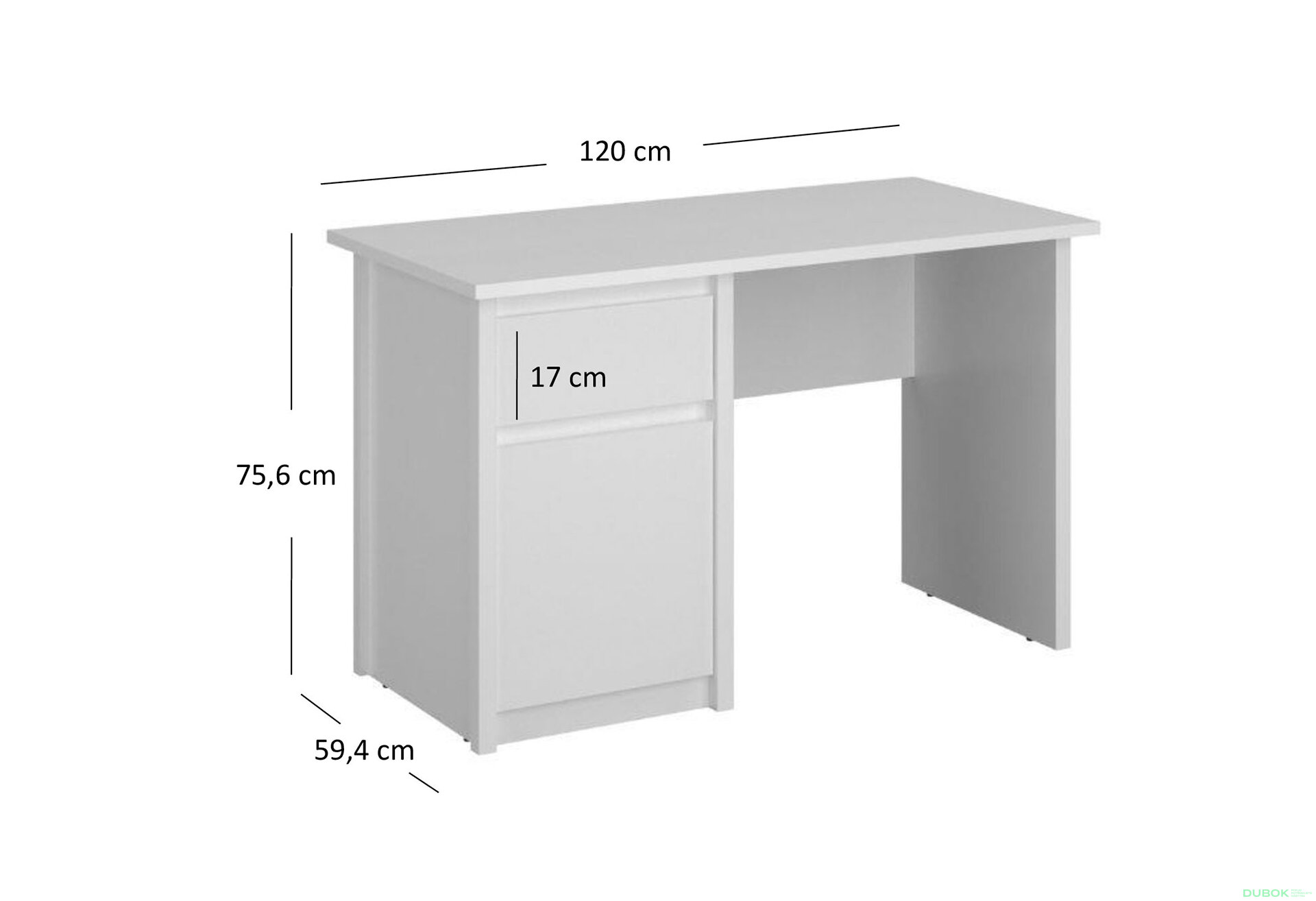 Obrázek 5 - Psací stůl 1d1s/120 bílý Erden