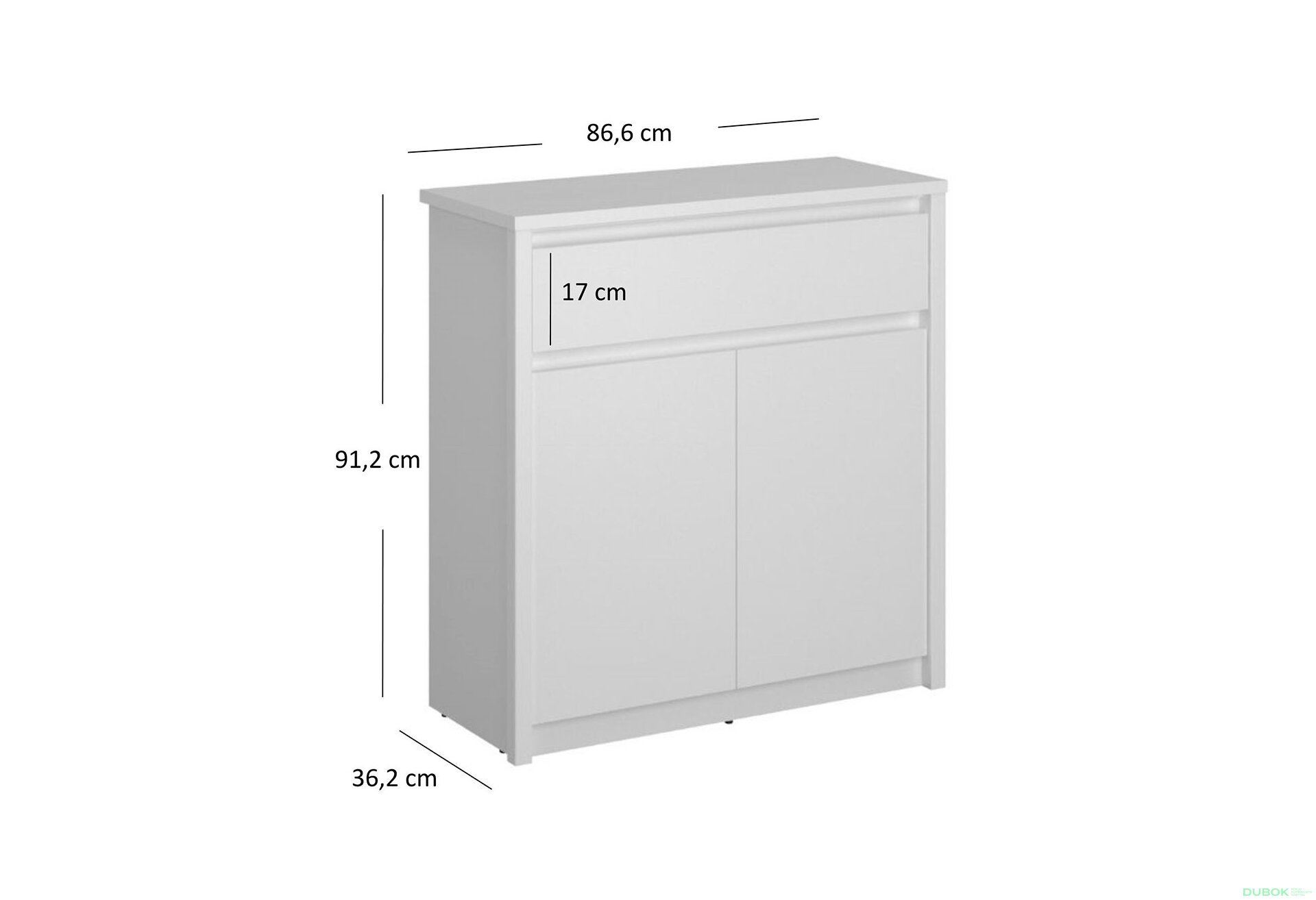 Obrázek 5 - Komoda 2d1s bílá Erden